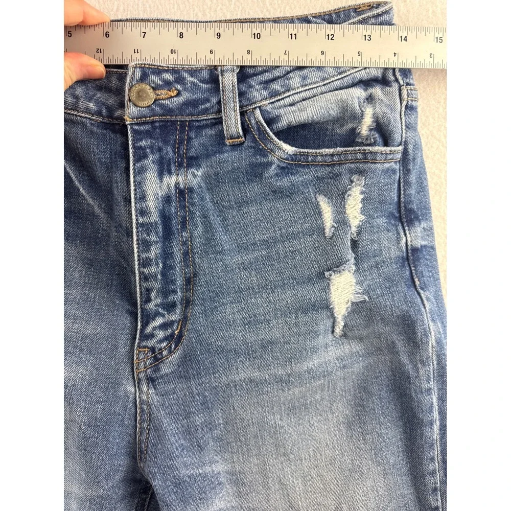 KanCan Signature Baggy Fit Distressed High Rise Jeans Medium Wash VBK1908A 27 - Picture 7 of 8